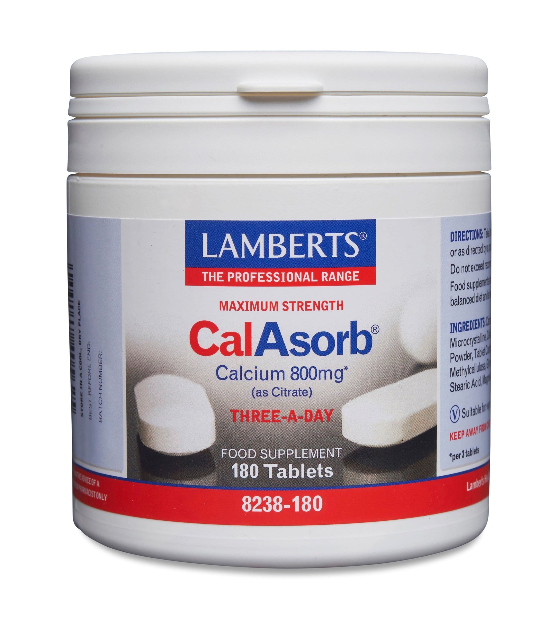 Lamberts CalAsorb (calcium citraat) & Vitamine D3 180 Tabletten