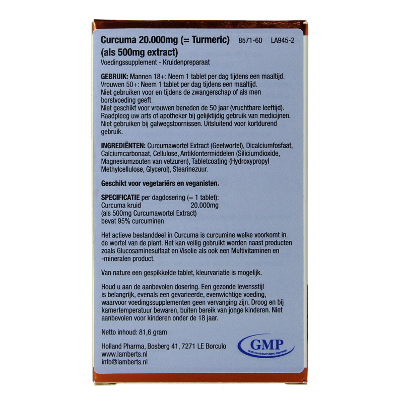 Lamberts Curcuma 20.000mg (turmeric) 60 Tabletten
