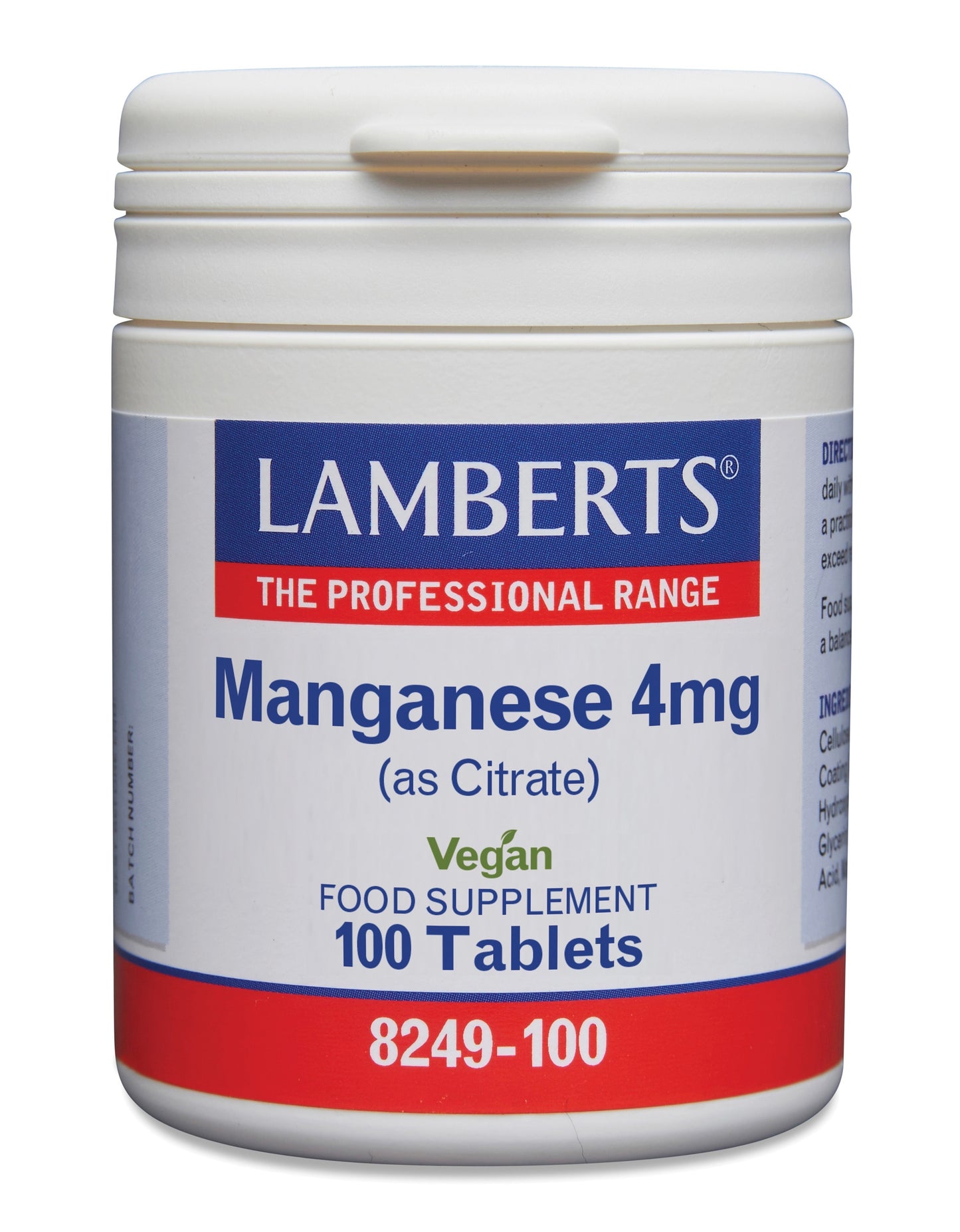 Lamberts Mangaan (manganese) 4mg 100 Tabletten