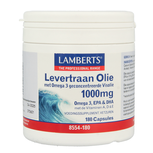 Lamberts Levertraanolie 1000mg 180 Capsules