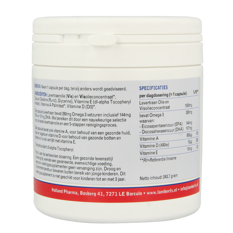 Lamberts Levertraanolie 1000mg 180 Capsules