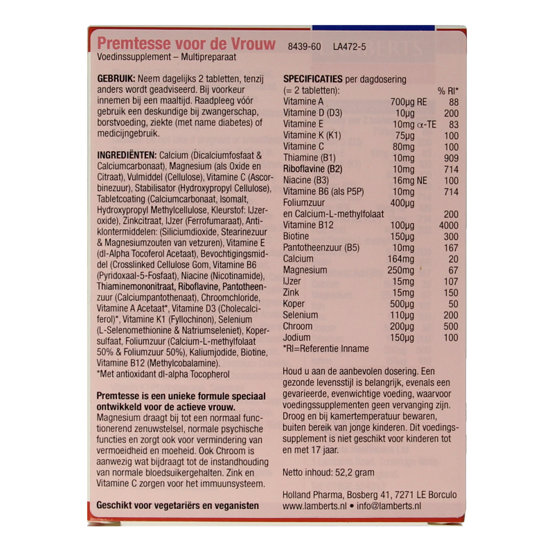Lamberts Premtesse 60 Tabletten