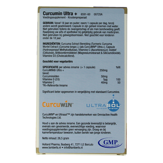 Lamberts Curcumine ultra+ 60.00 Capsules