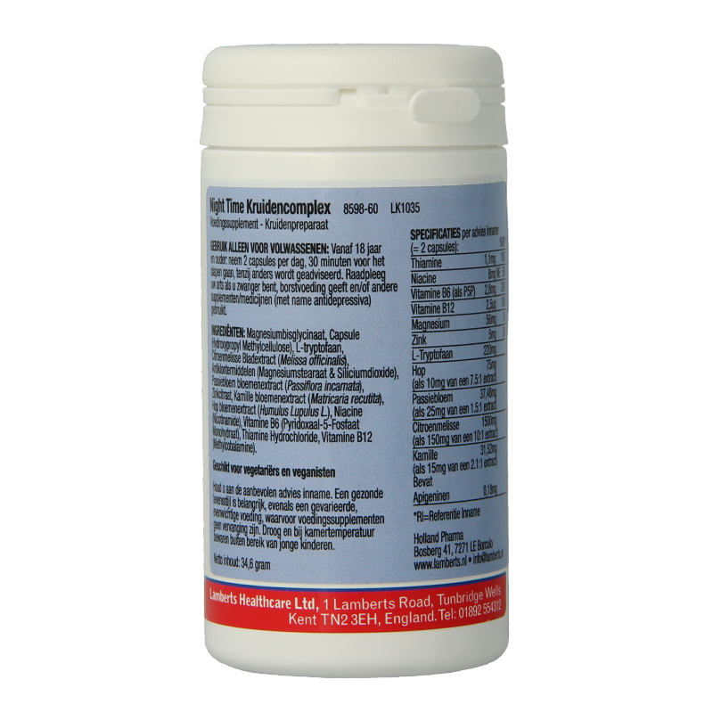 Lamberts Night time kruiden complex 60 Capsules