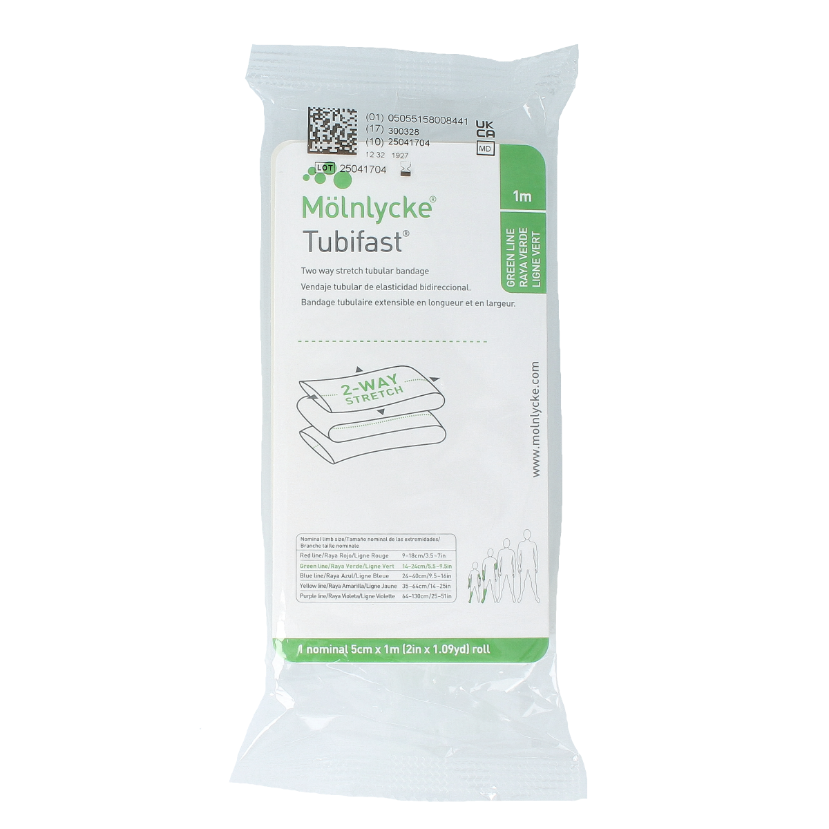 Tubifast Groen M 1 meter 1.00 Stuks