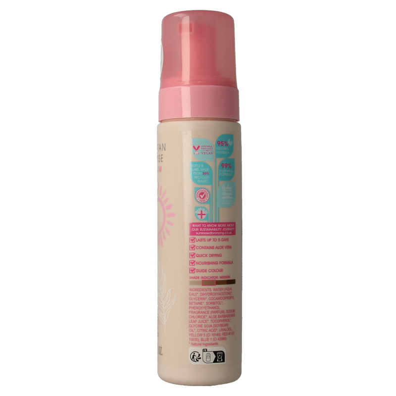Sunkissed Self tan mousse medium 200 Milliliter