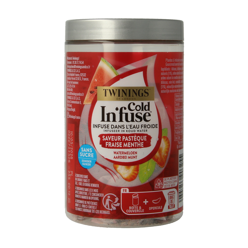 Twinings Cold infuse watermeloen aardbei munt 10 Zakjes