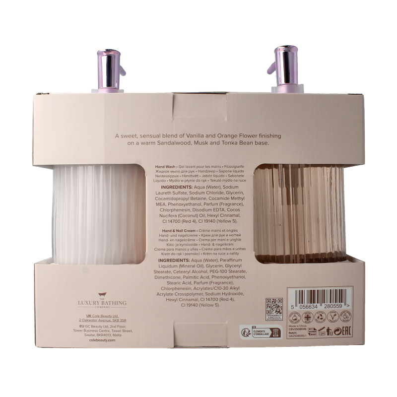 The Luxury Bathing Co Heavenly hands wash & hand nail cream glass bottle 1 Set