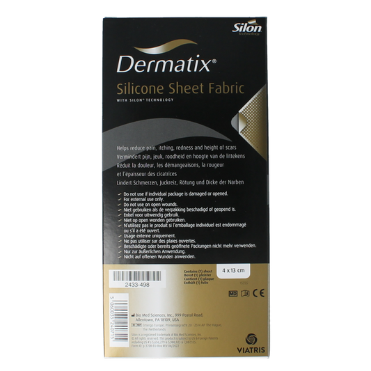 Dermatix Dermatix siliconen sheet fabric 4x13cm 1.00 Stuks