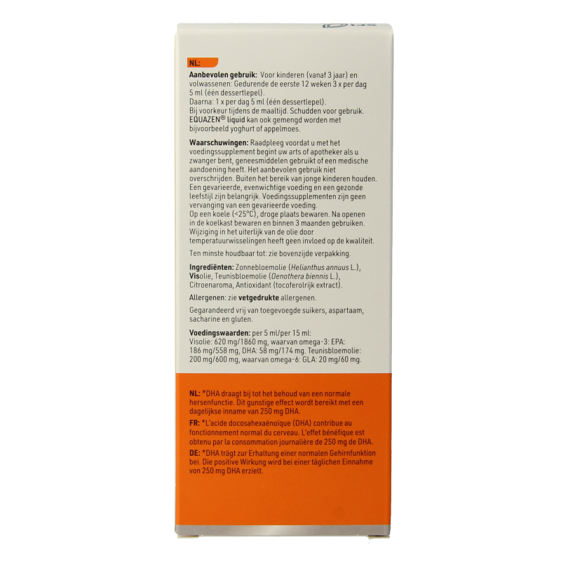 Equazen Equazen liquid citrus omega 3- & 6-vetzuren 200 Milliliter