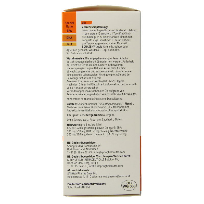Equazen Equazen liquid citrus omega 3- & 6-vetzuren 200 Milliliter