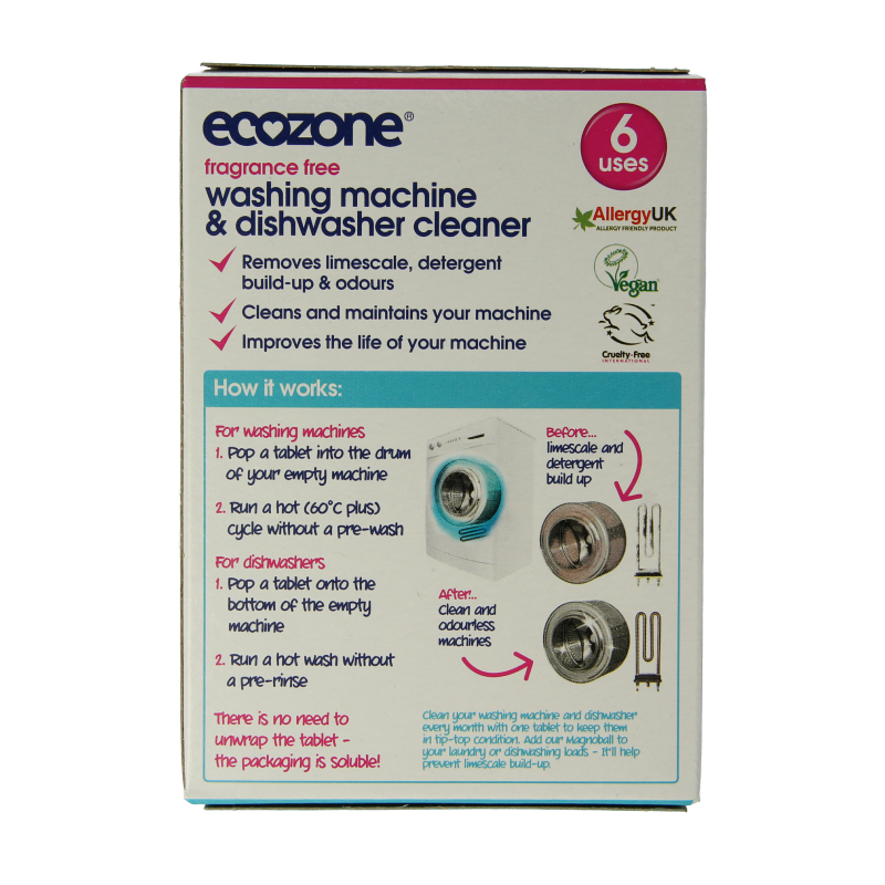 EcoZone Wasmachine en vaatwasser ontkalker 6 Stuks