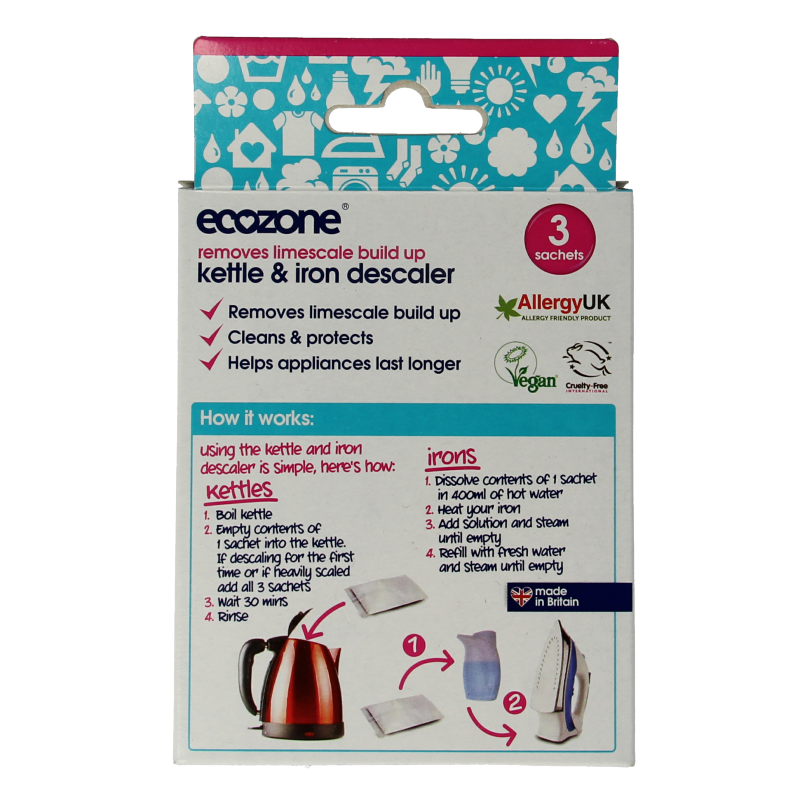 EcoZone Ontkalker voor waterkoker en strijkijzer 3 Stuks