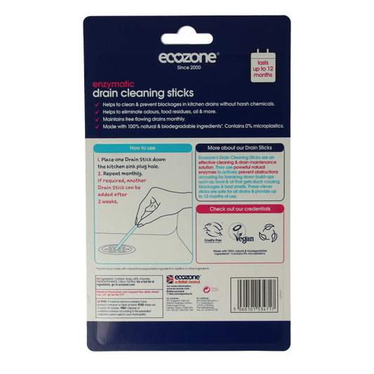 EcoZone Afvoer ontstopper sticks 12 Stuks