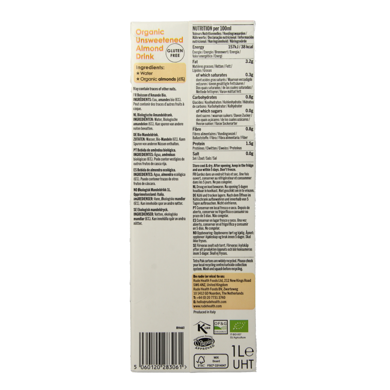 Rude Health Amandeldrank ultimate bio 1 Liter