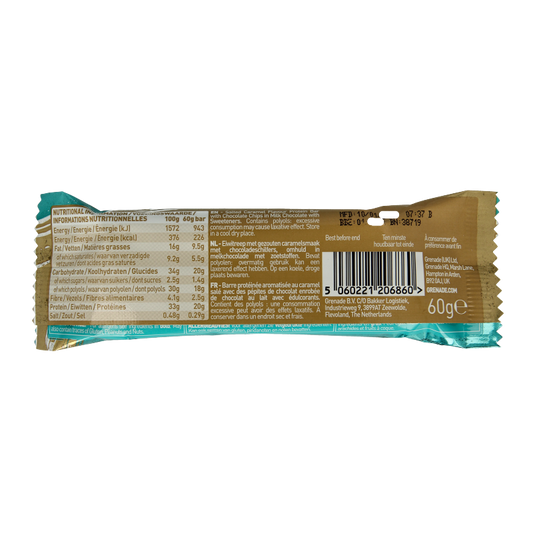 Grenade High protein bar chocolate chip salted caramel 60 Gram