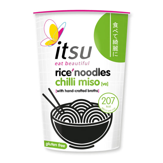 Itsu Chili miso rice noodles cup glutenvrij 63 Gram