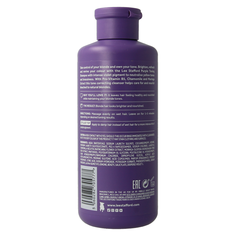 Lee Stafford Bleach blondes purple toning shampoo 250 Milliliter