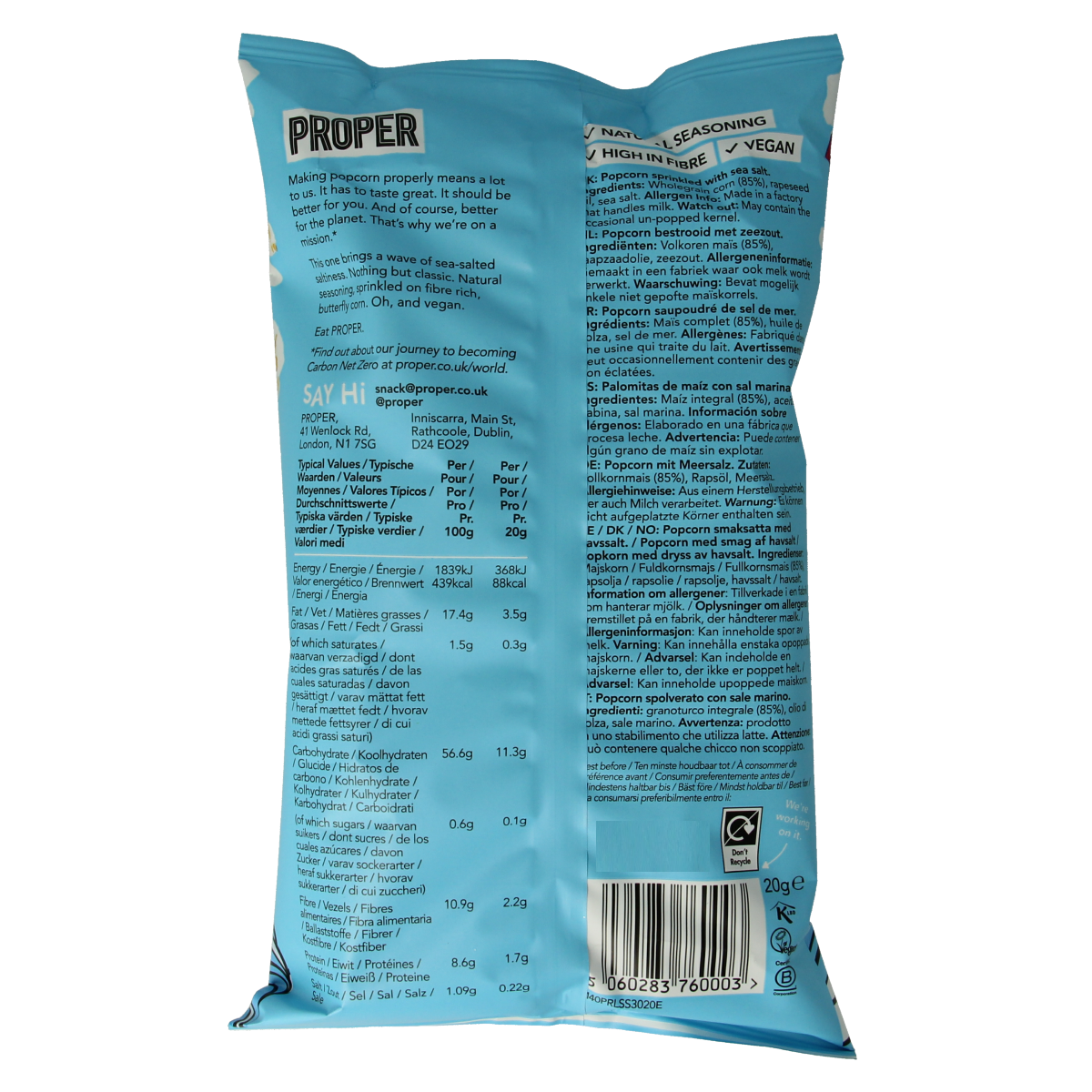 Proper Corn Popcorn lightly sea salted 20 Gram – AtHomePharma