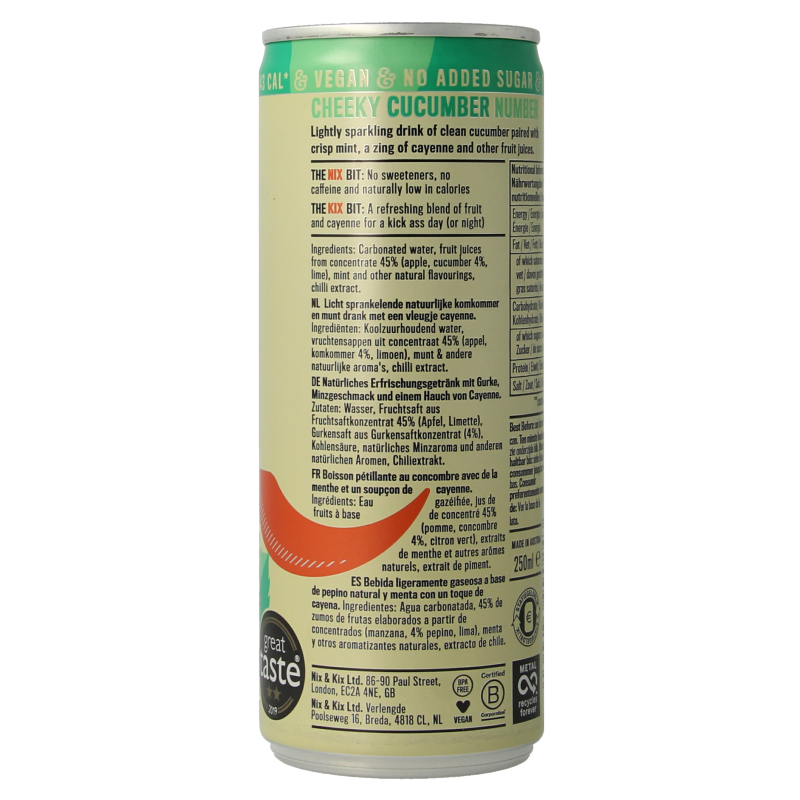 Nix & Kix Cucumber mint blikje 250 Milliliter