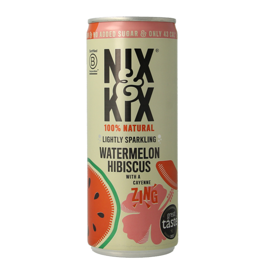 Nix & Kix Watermelon hibiscus blikje 250 Milliliter