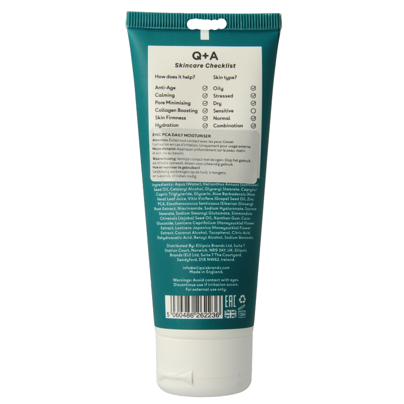 Q+A Zinc PCA daily moisturiser 75 Milliliter