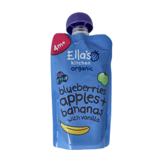 Ella's Kitchen Blueberries apples & bananas & vanille 4+ mnd bio 120.00 Gram