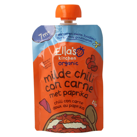 Ella's Kitchen Milde chili con carne met paprika 7+ maanden bio 130.00 Gram