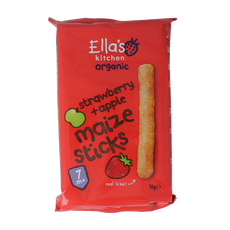 Ella's Kitchen Maize sticks aardbei/appel 7+ maanden bio 16 Gram