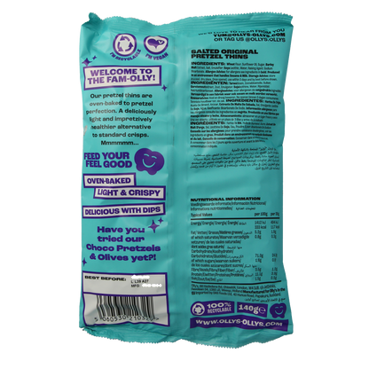 Olly's Pretzels orginal 140.00 Gram