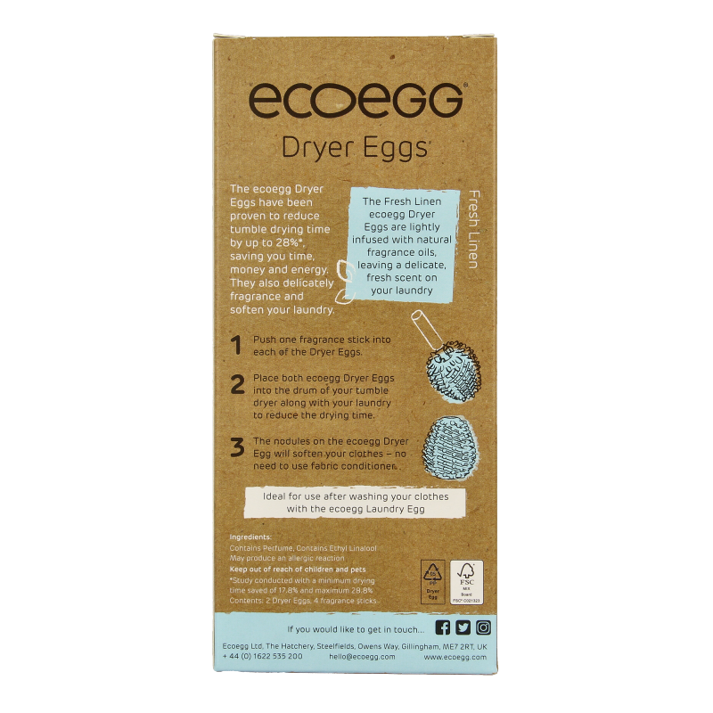 Eco Egg Dryer egg - fresh linen 2 Stuks