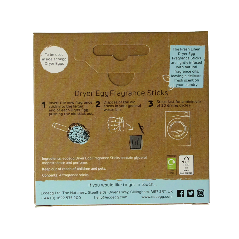 Eco Egg Eco dryer - fresh linen navulling 4 Stuks