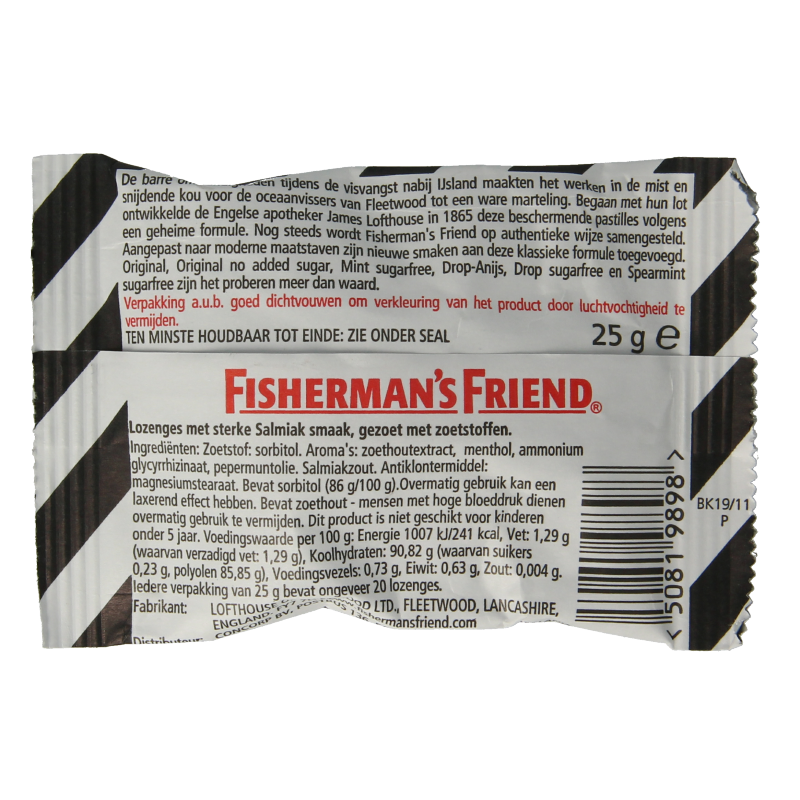Fisherman's Friend Salmiak suikervrij 25 Gram