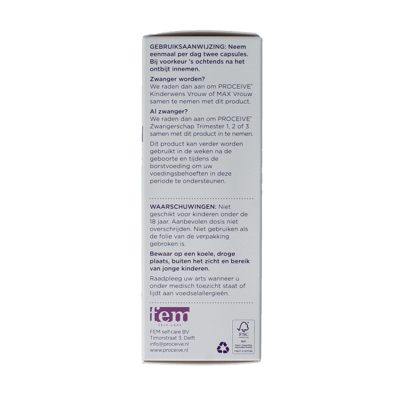 Proceive Kinderwens & zwangerschap omega 3 60 Capsules