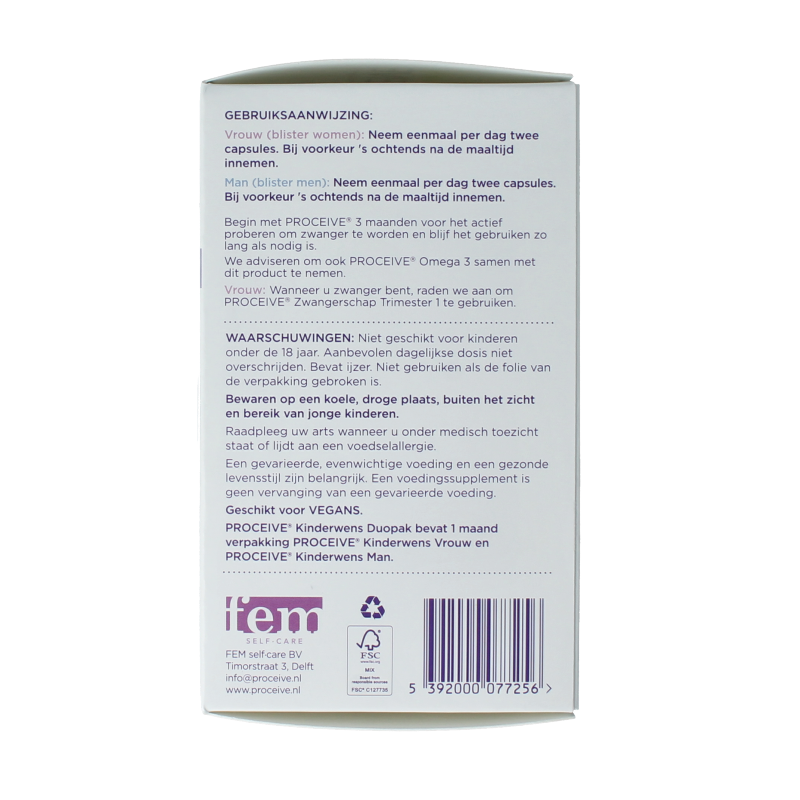 Proceive Kinderwens duo 60 Capsules