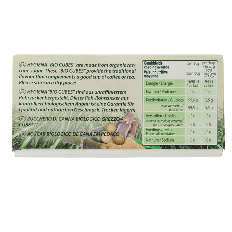 Hygiena Cubes rietsuikerklontjes bio 500 Gram