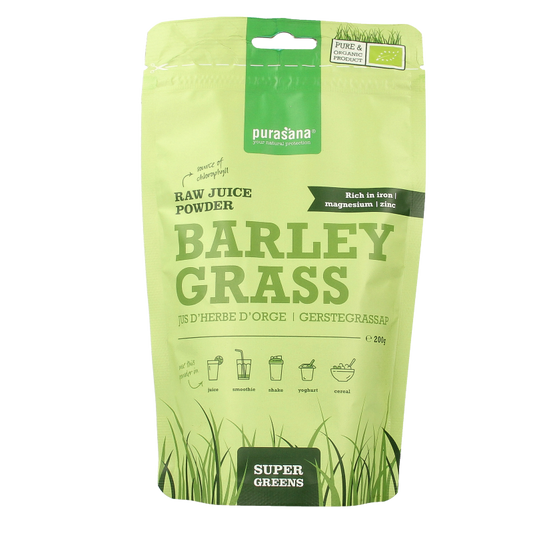 Purasana Gerstegras sappoeder bio 200 Gram