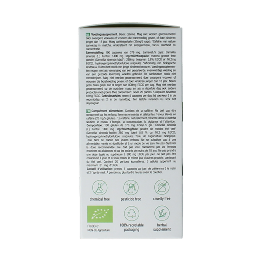 Purasana Matcha vegan bio 100.00 Vegetarische capsules
