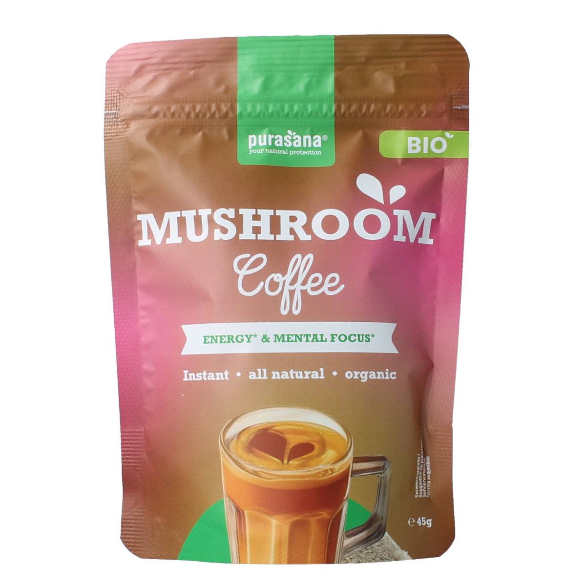 Purasana Instant mushroom coffee bio 45.00 Gram