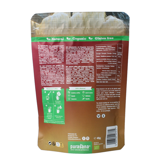 Purasana Instant mushroom coffee bio 45 Gram