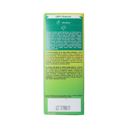 Purasana Instant Matcha Thee Capsules 16x1,5g bio  16.00 Capsules