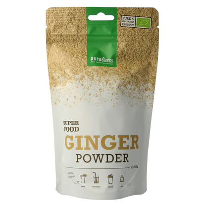 Purasana Gember poeder vegan bio 200.00 Gram