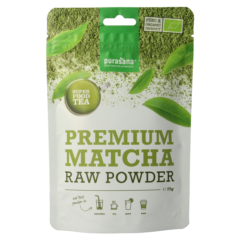 Purasana Matcha premium poeder vegan bio 75 Gram