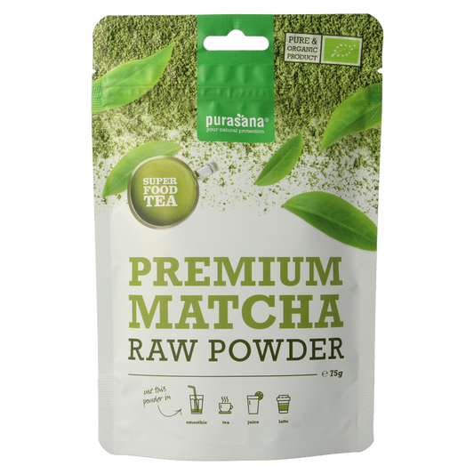 Purasana Matcha premium poeder vegan bio 75 Gram