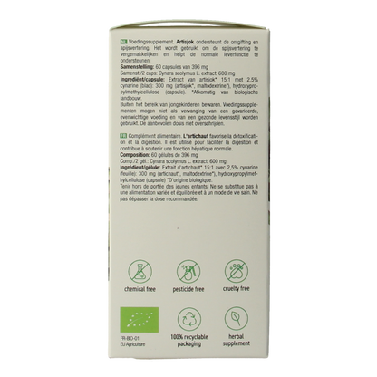 Purasana Artisjok vegan bio 60.00 Vegetarische capsules