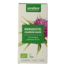 Purasana Mariadistel vegan bio 60.00 Vegetarische capsules