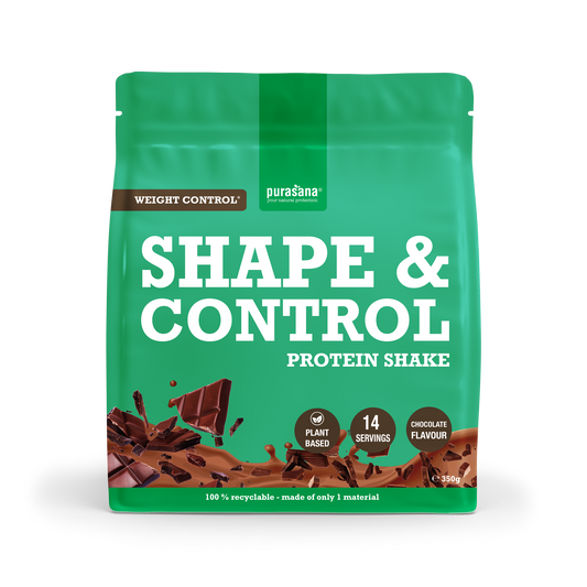 Purasana Shape & control plant protein chocolade 350.00 Gram