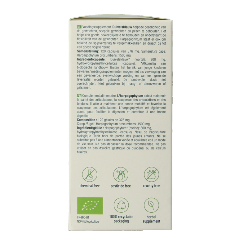 Purasana Duivelsklauw vegan bio 120 Vegetarische capsules