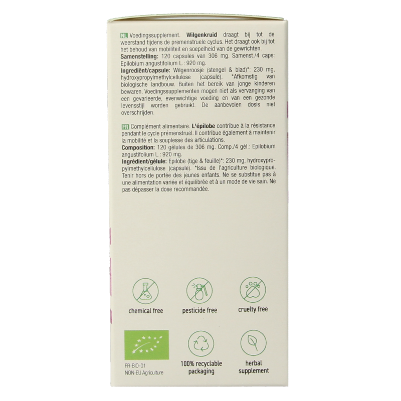 Purasana Wilgenroosje vegan bio 120 Vegetarische capsules