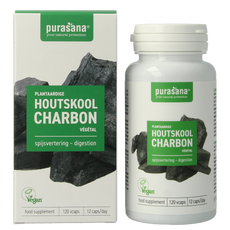 Purasana Plantaardige houtskool vegan 120 Vegetarische capsules